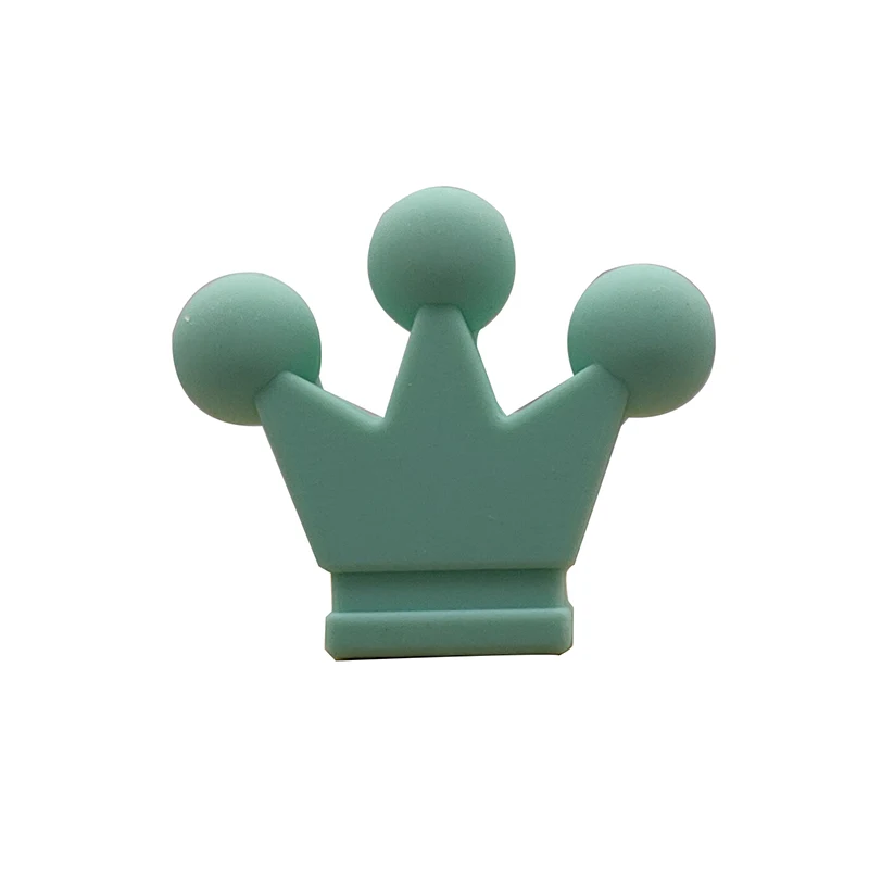 50pcs Silicone Beads Crown Baby Teether Silicone Chew Necklace Pacifier Clips Chain Beads DIY Shower Toy Beads - Цвет: Зеленый