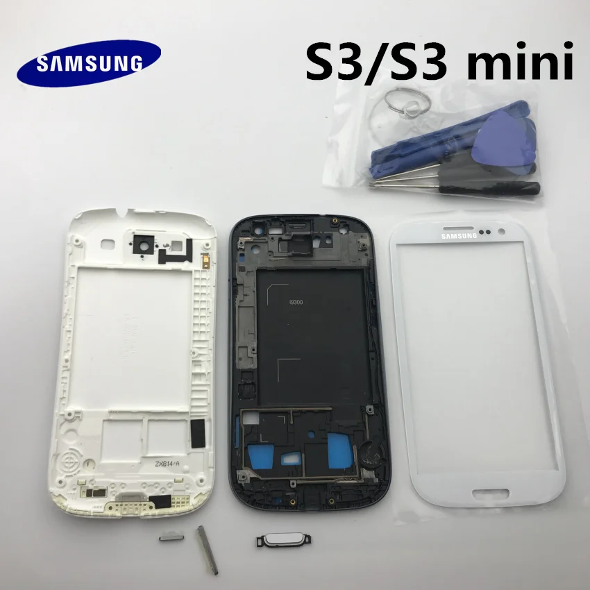Samsung Galaxy S3 i9300 i9305 9300i i747 чехол с полным корпусом задняя крышка передняя стеклянная линза+ средняя рамка части