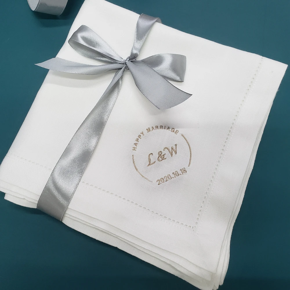12 Pieces Personalized Napkin Embroidery On Monogrammed Napkins