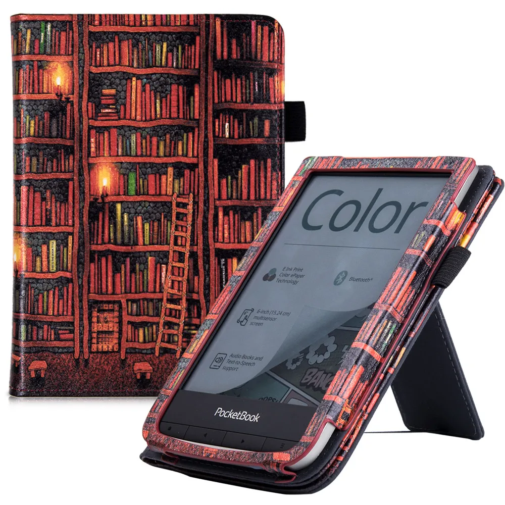 Чехол BOZHUORUI для электронных сигарет PocketBook 606/616/627/628/632/633 с подставкой/ремешком на
