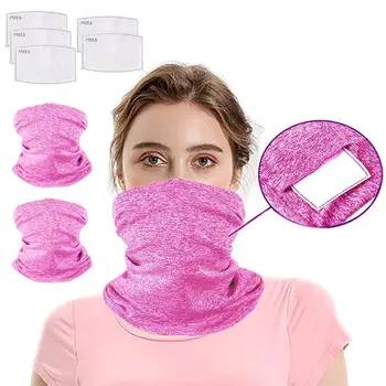 

1PCS Nylon Breathable Bandana Mask Dust-proof Sun-proof PM2.5 Tube Mask Cycling Mask with 5PCS Filter Pad for Men Women