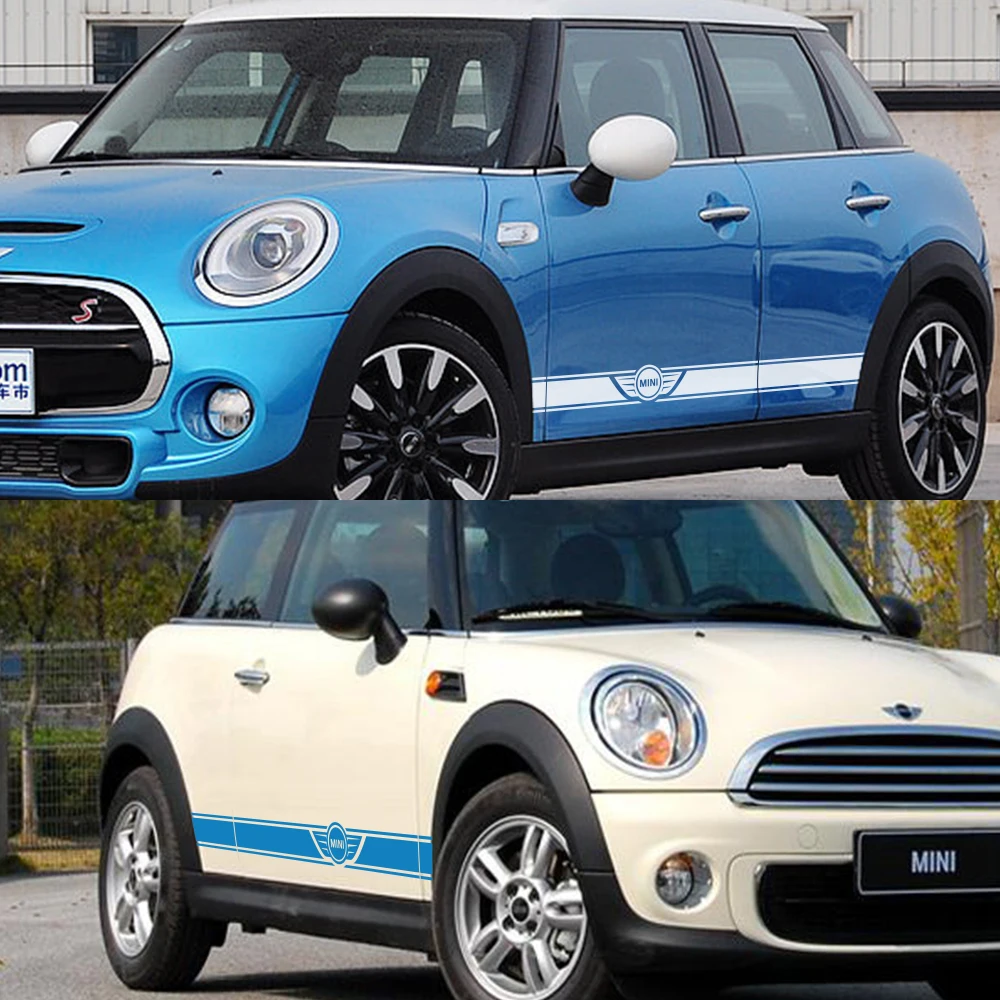 2 предмета в комплекте, для Mini Cooper R56 R57 R58 R50 R52 R53 R59 R61 Countryman R60 F60 F55 F56 F54 автомобиля длинные штаны с полосками, Стикеры аксессуары «сделай сам»