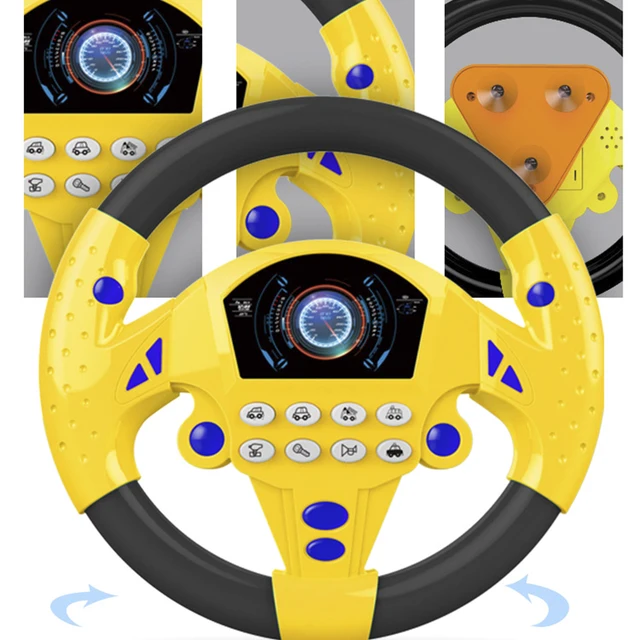Eletric Simulation Steering Wheel Toy with Light Sound Baby Kids Musical Educational Copilot Stroller Steering Wheel Vocal Toys 2