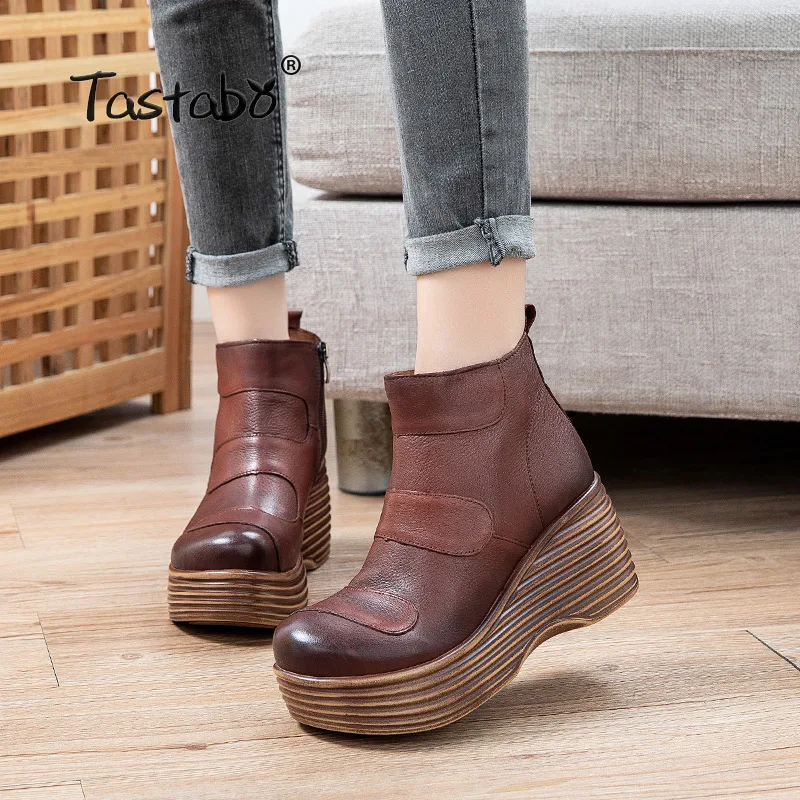 Женские туфли лодочки из натуральной кожи Botas Feminina ботильоны Модные женские