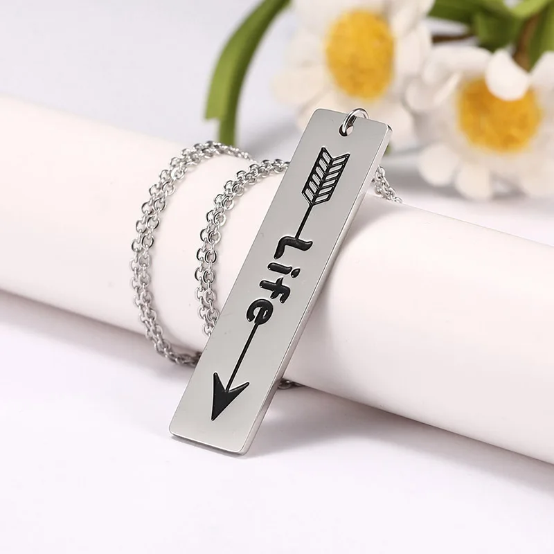 life pendant 2 Myshape бирка с гравировкой ожерелье вера мечта жизнь Блаженный надеюсь верующий Приключения духовный Тег Кулон Ювелирные изделия - Окраска металла: life pendant 2