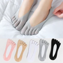 

Split Toe Five Finger Socks Women's Toe Orthopedic Compression Socks Ultra Low Cut Liner With Gel Tab Breathable Thin Socks