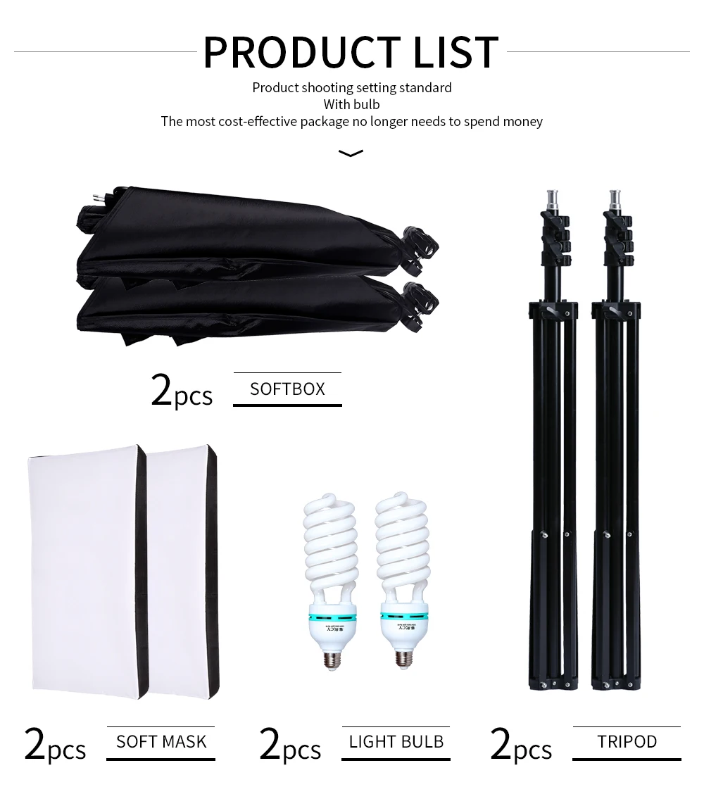 Kit de iluminação softbox para fotografia, 50