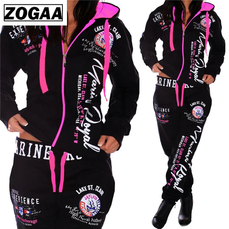 

ZOGAA Fashion Tracksuit For Women S-3XL Brand New Women's Casual Sportwear Hooded Sweatshirt and Pants Women's Suit