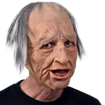 

Old Man Scary Mask Cosplay Scary Full Head Latex Mask Halloween Horror Funny Cosplay Party Mask Old Man Head Helmet Real Masks