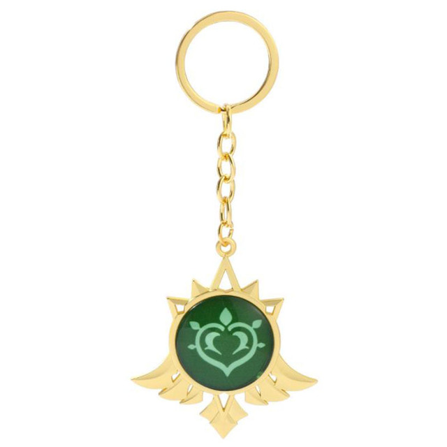 Game Genshin Impact Keychain Eyes of God keychains Luminous Metal Keychains Genshin God Eyes Fashion Lanyard Cosplay Pendant