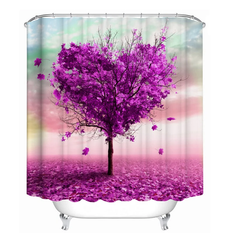 Красивый набор для ванной комнаты в форме дерева водонепроницаемая занавеска