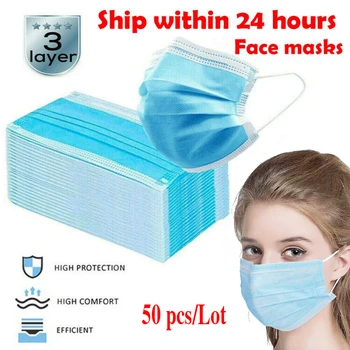 

Disposable Face Mask 3 Layer Non-woven Anti-Dust Dustproof Ear Loop Filter Mouth Masks Elastic Safety Breathable Masks