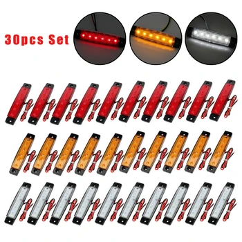 

30pcs 6LED 12V- 24V Clearence Boat Bus Truck Trailer Side Marker Indicators Light IP67 Long-lasting And Wear-resistant