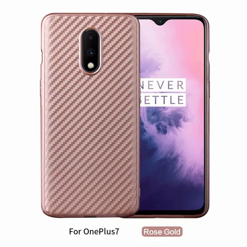 

For Oneplus 7 / Oneplus7 Carbon Fiber Case For Oneplus7 Hard TPU Back Soft Rubber Silicone Phone Cover Cases For Oneplus 7 Case