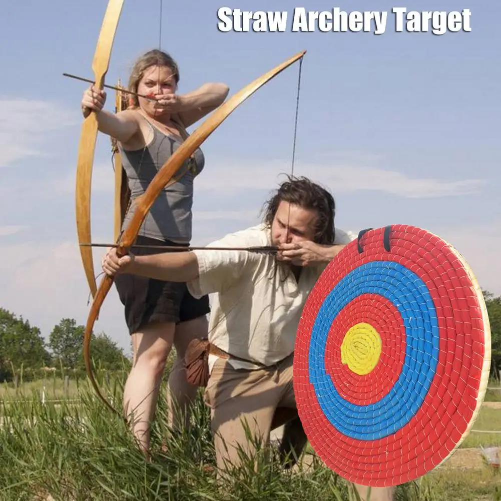 Durable straw archery target side view
