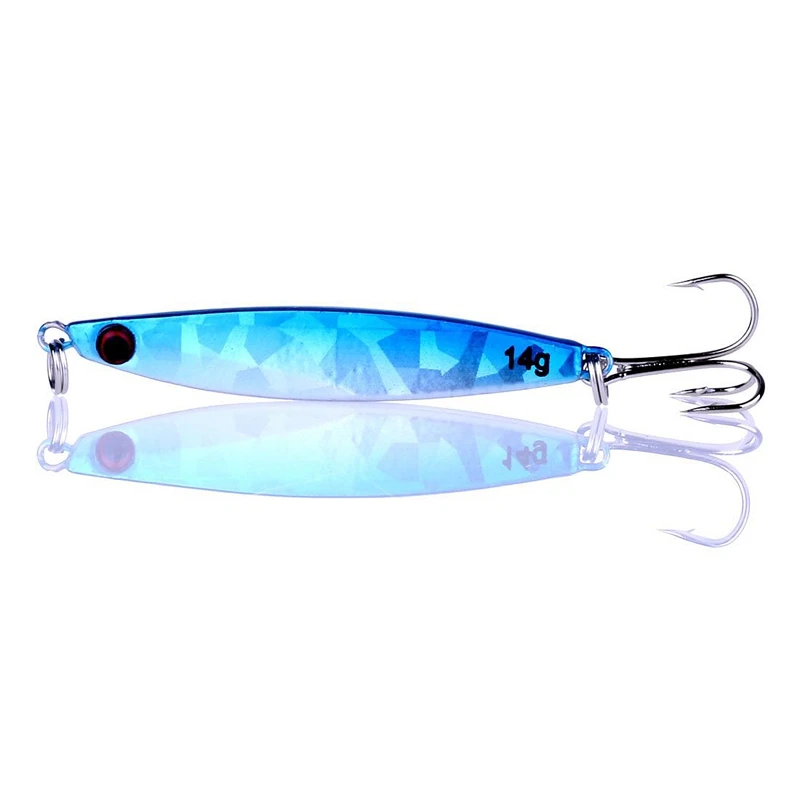 NEW-7Pcs Sinking Lead Fishing Lures Set Metal Jigs Hook Fishing Tackle Equipment Hook 6Cm 14 Gram