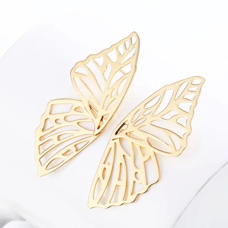 Stud Earrings Lost Lady Large Hollow Metal Butterfly Women Jewelry Gifts