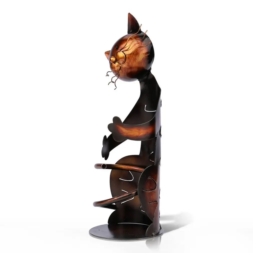Уникальная специальная модная металлическая Винная стойка, забавный дизайн в виде кота, практичная подставка для вина, винных бутылок, декоративная витрина