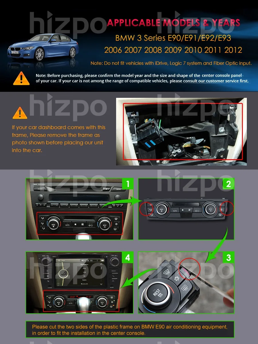 Excellent Car Multimedia Player GPS Android 9.0 1 Din DVD Automotivo For BMW/3 Series E90/E91/E92/E93 2GB RAM Radio FM Wifi 4G SWC DAB USB 3