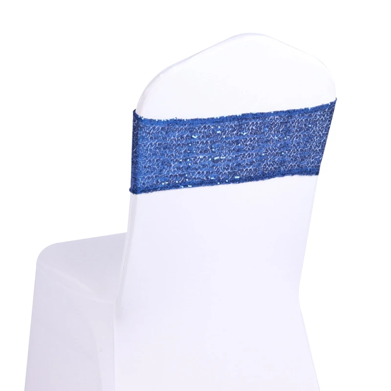Dark blue 20 шт./лот пояс Noeud De Chaise Свадебная лента на стул полосы стрейч стул Декор для банкета Вечеринка день рождения элегантный домашний декор - Цвет: Dark blue