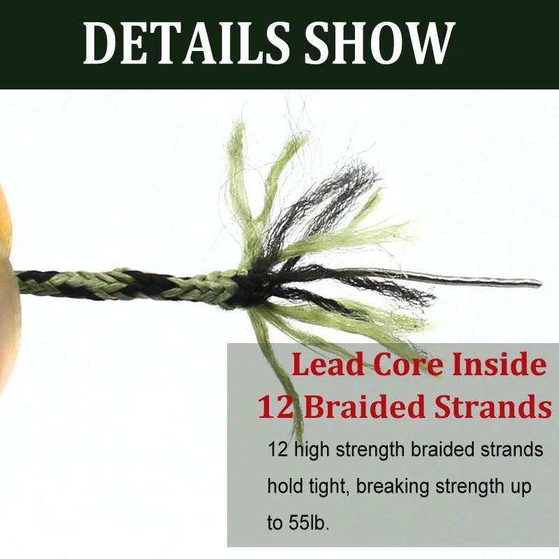 Карп смотанная леска Leadcore Hooklink снасти для ловли Карпов провод свинцовый сердечник камуфляж зеленый Hooklink для волос оборудование для прикорма снасти