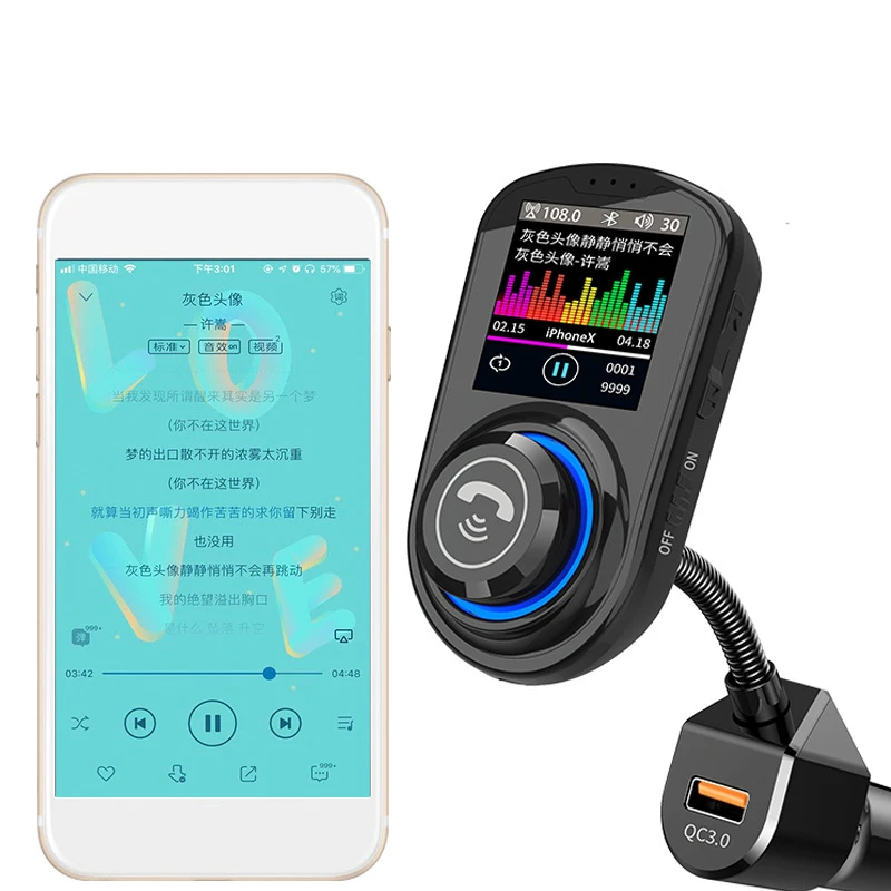 Автомобильный MP3 музыкальный плеер Bluetooth 5,0 приемник fm-передатчик USB QC3.0 зарядное устройство U диск/TF карта музыкальный плеер без потерь