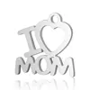 10pcs/lot Love Heart DIY Charms Wholesale 100% Stainless Steel Family Best Mom Big Sister Pendant Heart Lock Key Connector Charm ► Photo 3/6