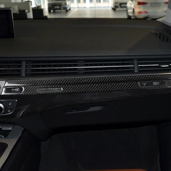 

Real Carbon fiber For Audi Q7 SQ7 4M dashboard navigation box trim Decorative Frame Cover Stickers Interior Moulding