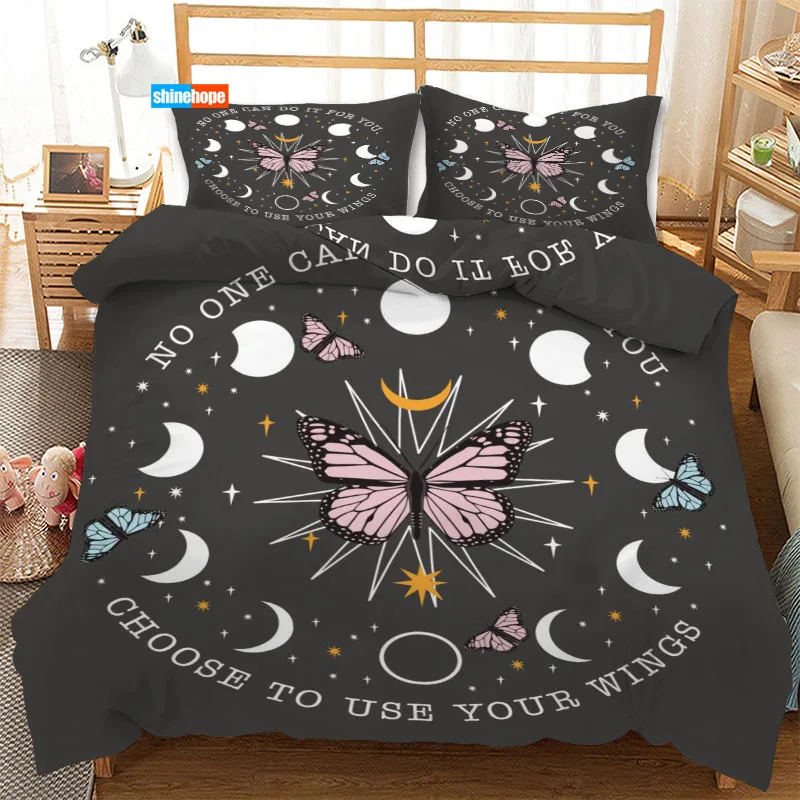 

3 Pcs Luxury Duvet Cover Set Fashion Butterfly Bedding Sets Comforter Duvet Cover Pillowcase Home Textiles