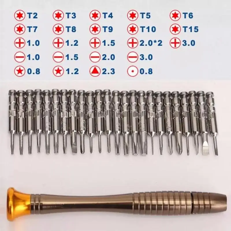 

33 in 1 Precision Screwdriver Bits Set Repair Opening Tools Kit for Phone Tablet Special Heat Treatment with High Hardness