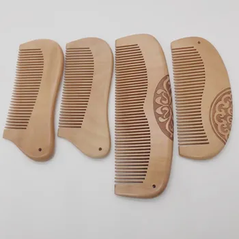 

1Pcs Wooden Hair Comb No Static Hair Detangler Detangling 100% Biodegradable Ecofriendly Handcrafted Peach Hair and Beard Comb