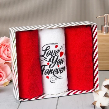 

Set of towels "Love you forever" 30x60 cm - 3pcs