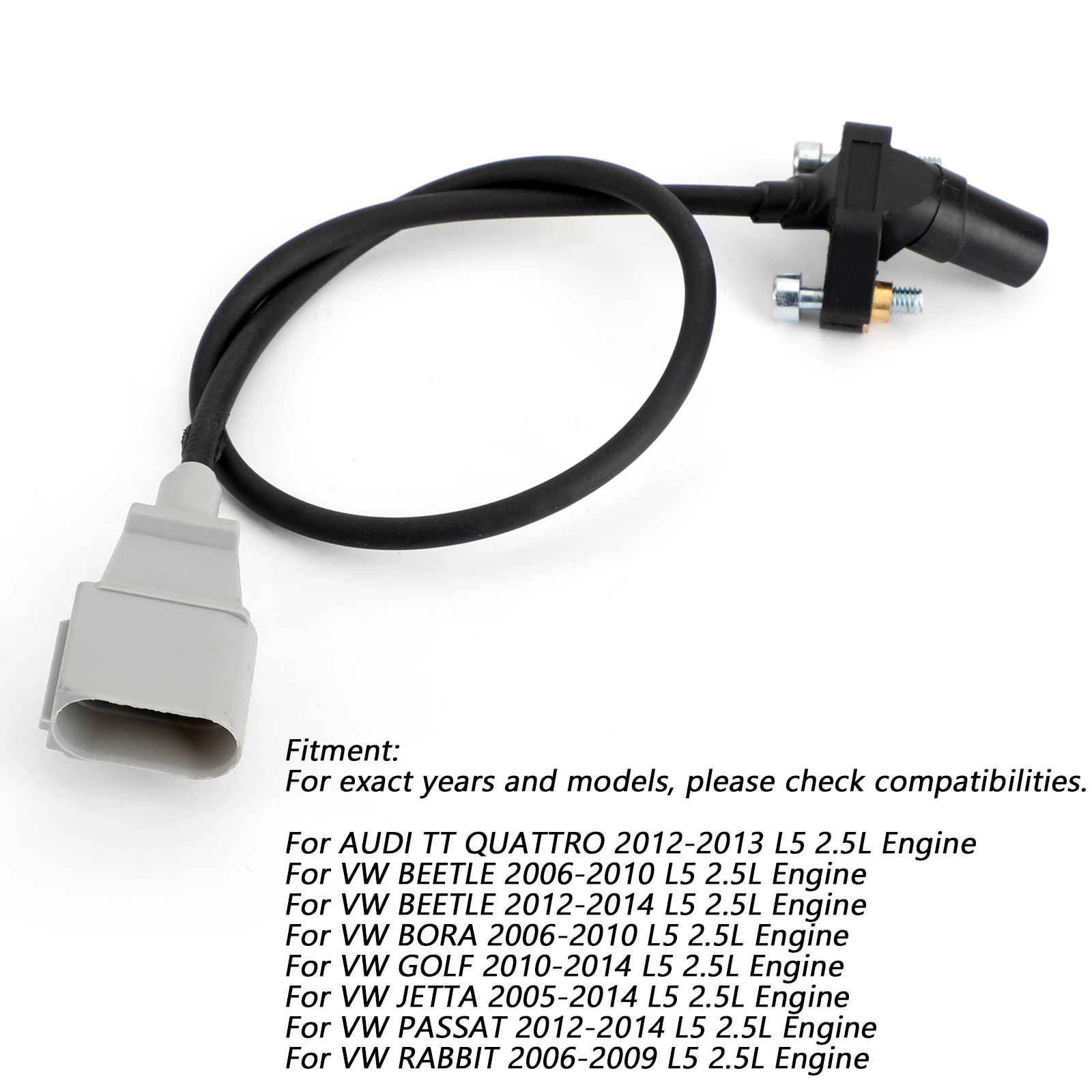 Areyourshop Датчик положения коленчатого вала 07K906433B для BEETLE PASSAT L5 2.5L 2012- черный для AUDI TT Запчасти для автомобильных датчиков