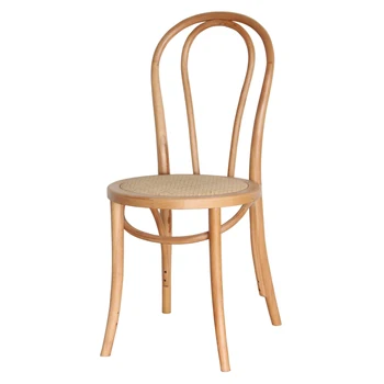

American retro dining chair desk Nordic solid wood coffee round back rattan hotel tea room sonet