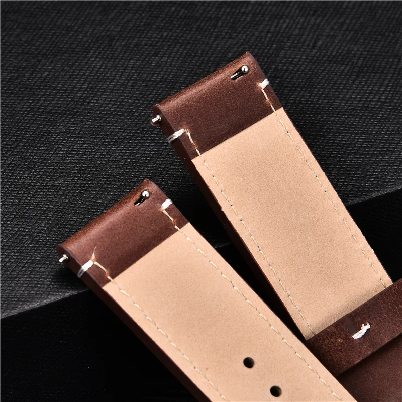 Elegant Genuine Leather Quick Release Watch Strap - Unisex Replacement Band