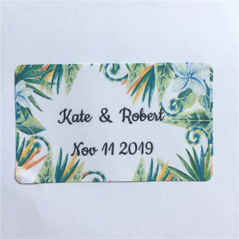 

100 Pieces Custom Wedding Gift Sticker Rectangle Adhesive Labels Personalized Gifts Favor Labels