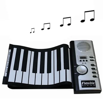 

61 Keys Sustain Pedal Flexible Foldable Piano Digital Musical Instruments Roll up Keyboard Piano Electric Organ for Beginner Kid