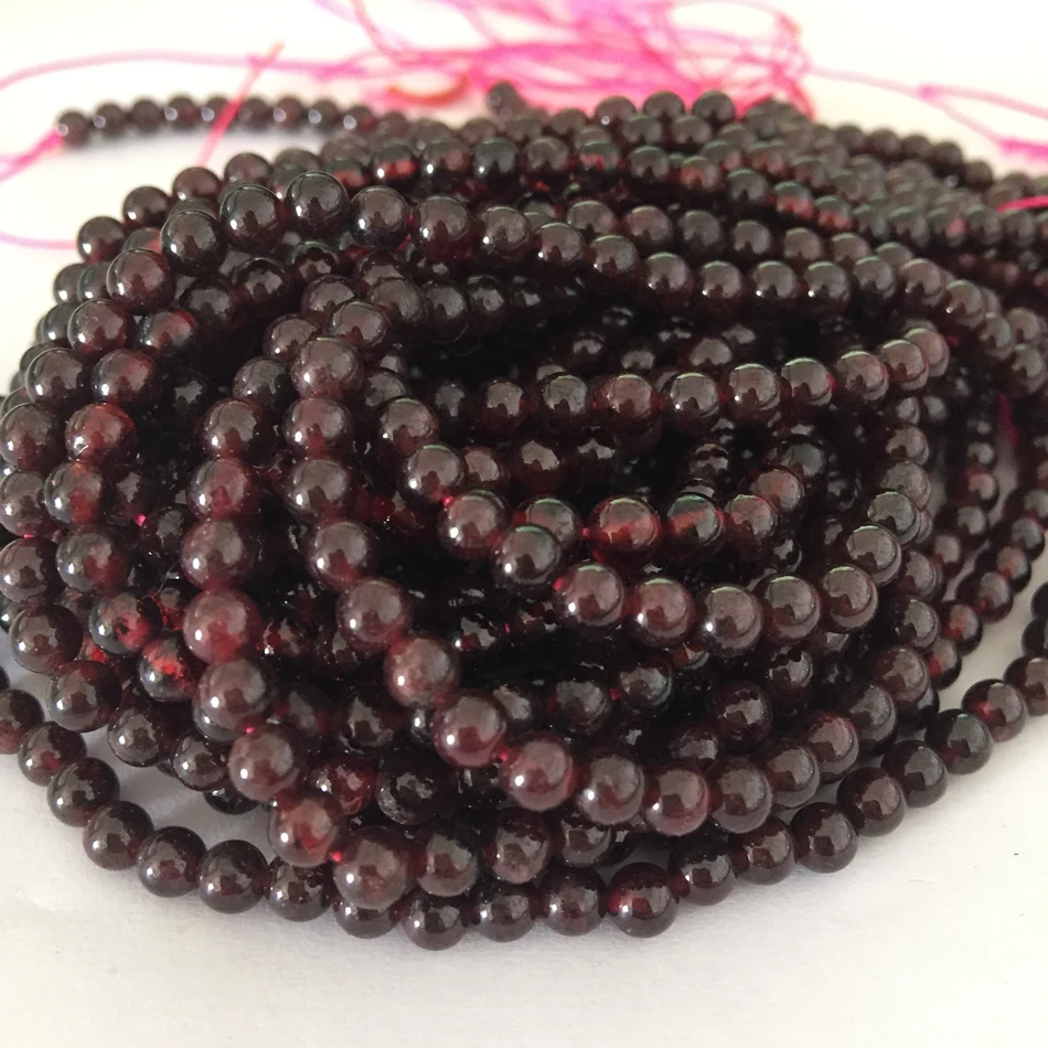 

Fashion natural red garnet stone 4mm 6mm 8mm 10mm round loose beads elegant women diy gifts fine jewelry making 15inch MY5152