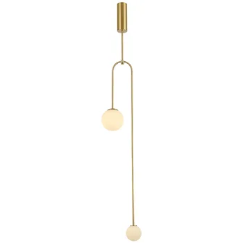 

Nordic Luxury G4 Pendant Lights Bedroom Bedside Copper Suspension Luminaire Modern Minimalist Creative Glass Deco Hanging Lamp