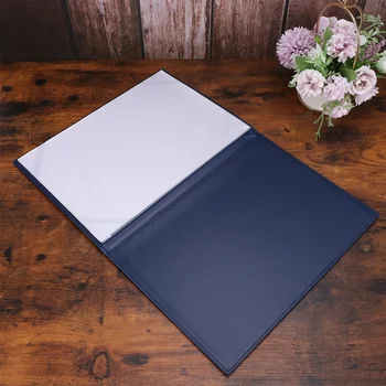 

A4 Leather Certificate Cover Certificate Folder Blank Cover Protective Case (Blue)