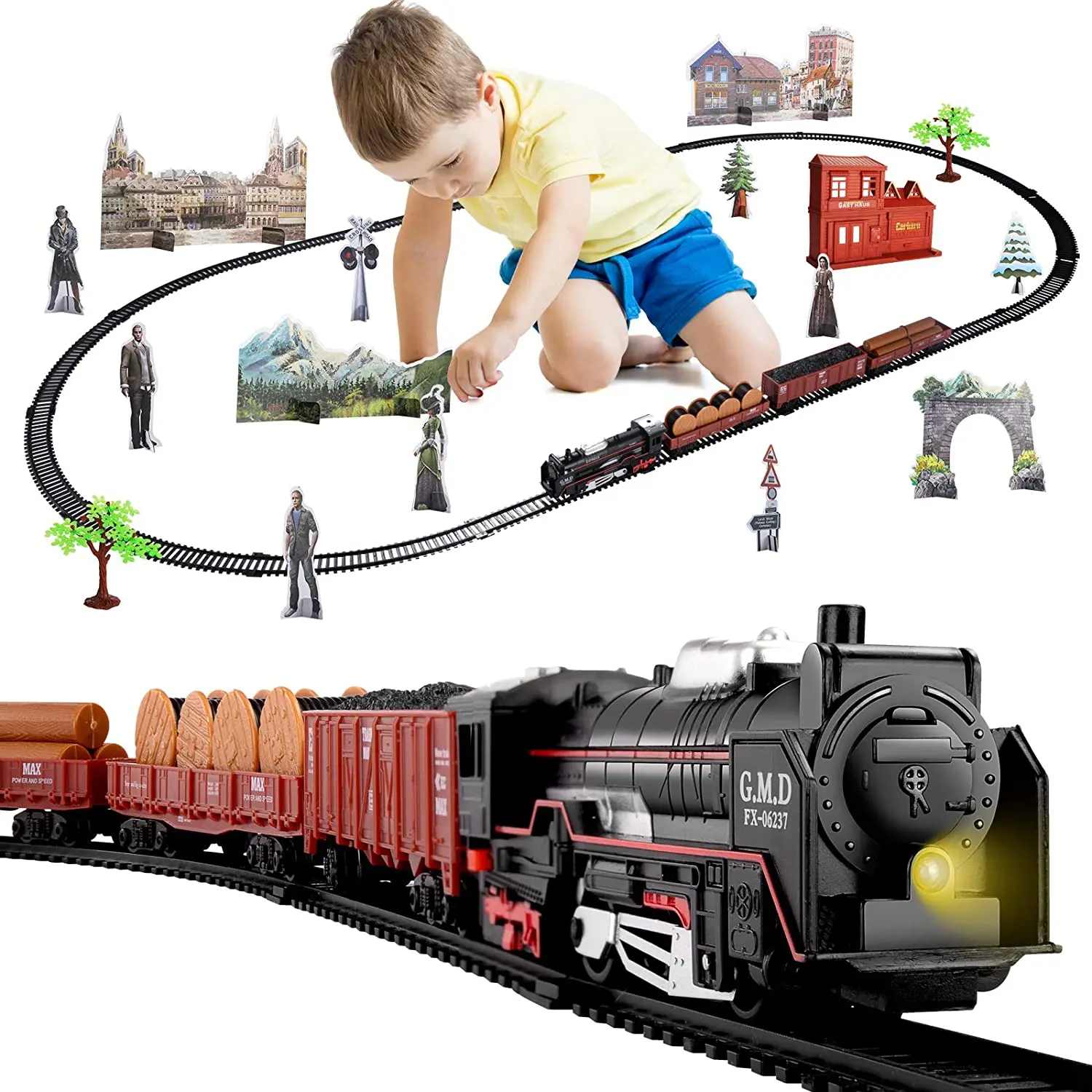 鉄道電動おもちゃ 送料無料！こども用電動乗用玩具「レトロ蒸気機関車」IKS-RA-SLRO