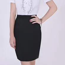 Женская Черная карманная юбка-карандаш Осенняя зимняя офисный женский формальный облегающая юбка выше колена рабочая одежда Jupe Femme плюс размер