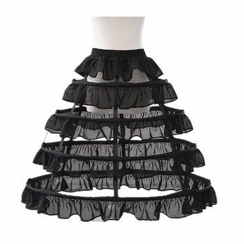

Women Hollow Lolita Short 4 circle Birdcage Petticoat Elastic Waist A-Line Wedding Cosplay Crinoline Underskirt