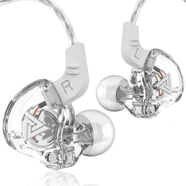 QKZ AK6 3.5mm Wired Headphones Copper Driver Stereo HiFi Earphone Bass Earbuds Music Running Sport Headsets Games Earphones White
