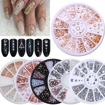 

Mixed Color Nail Stone AB Color Nail Rhinestone Irregular Beads Nails Art Decorations In Wheel Crystals DIY UV Gel