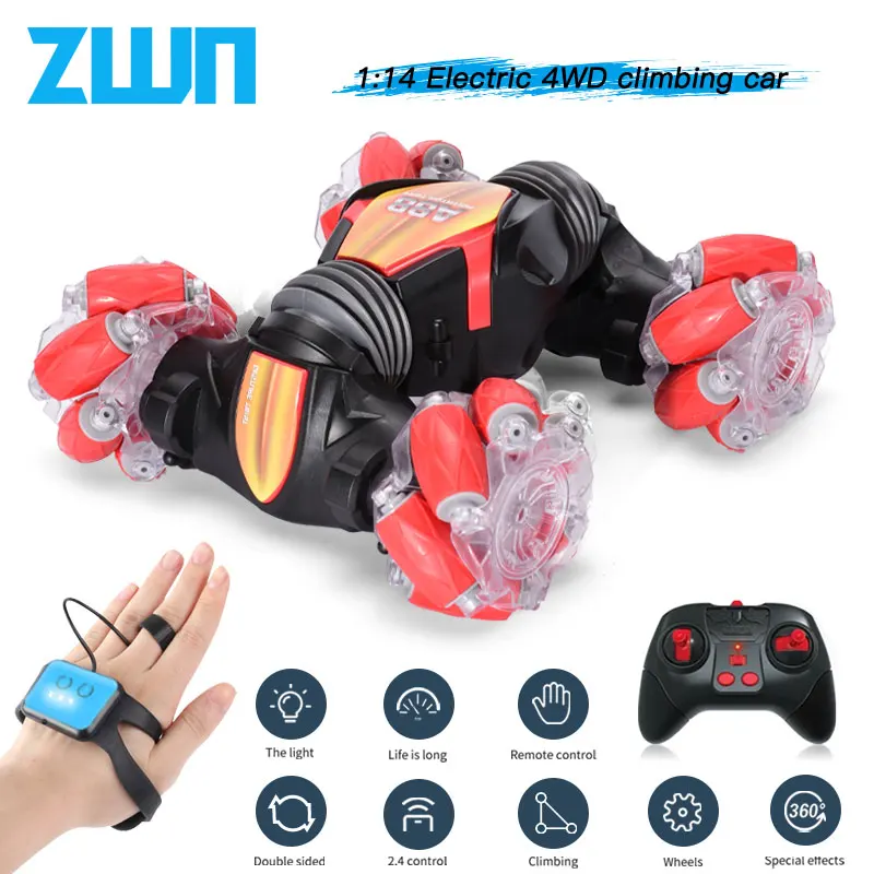ZWN C1 MINI-S 4WD RC CAR Radio Gesture Induction 2.4G Toy Light Music Drift Dancing Twist Stunt Remote Control Car for Kids | Игрушки и