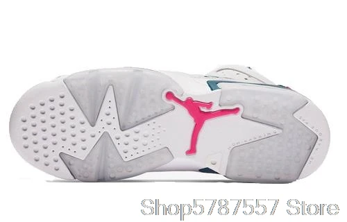 Jordan Shoes Women Nike Air Jordan 6 Retro Green Abyss GS Women Basketball Shoes Sneakers Original High Top 543390-153