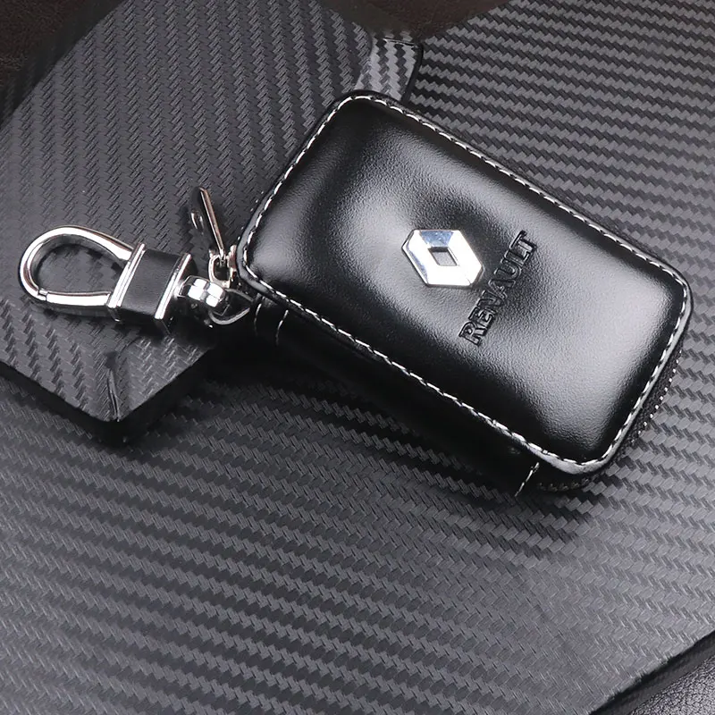 Кожаный брелок для автомобиля на молнии ключница чехол для Renault Clio Dacia Logan Sandero Megane Modus Espace Kangoo