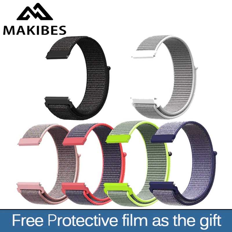 

Makibes Bracelet Replacement Watch Band for Huami Amazfit GTR Stratos Loop Nylon Canvas Black/Silver/Pink/Blue/greenStrap