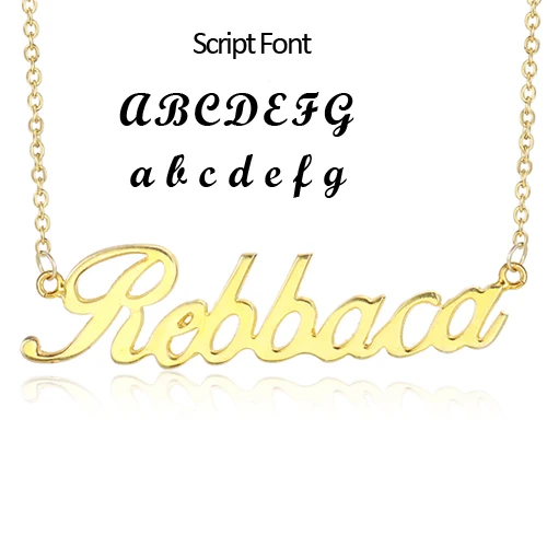 RainMarch ожерелье с именами на заказ и Подвеска для женщин, индивидуальная именная табличка, ожерелье, Прямая поставка, ювелирное изделие, подарок - Окраска металла: font5